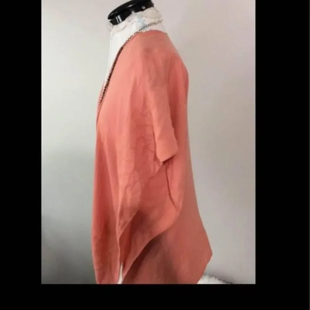 New Coral Open Front Kimono Wrap Universal Threads layer shawl blouse fits up to